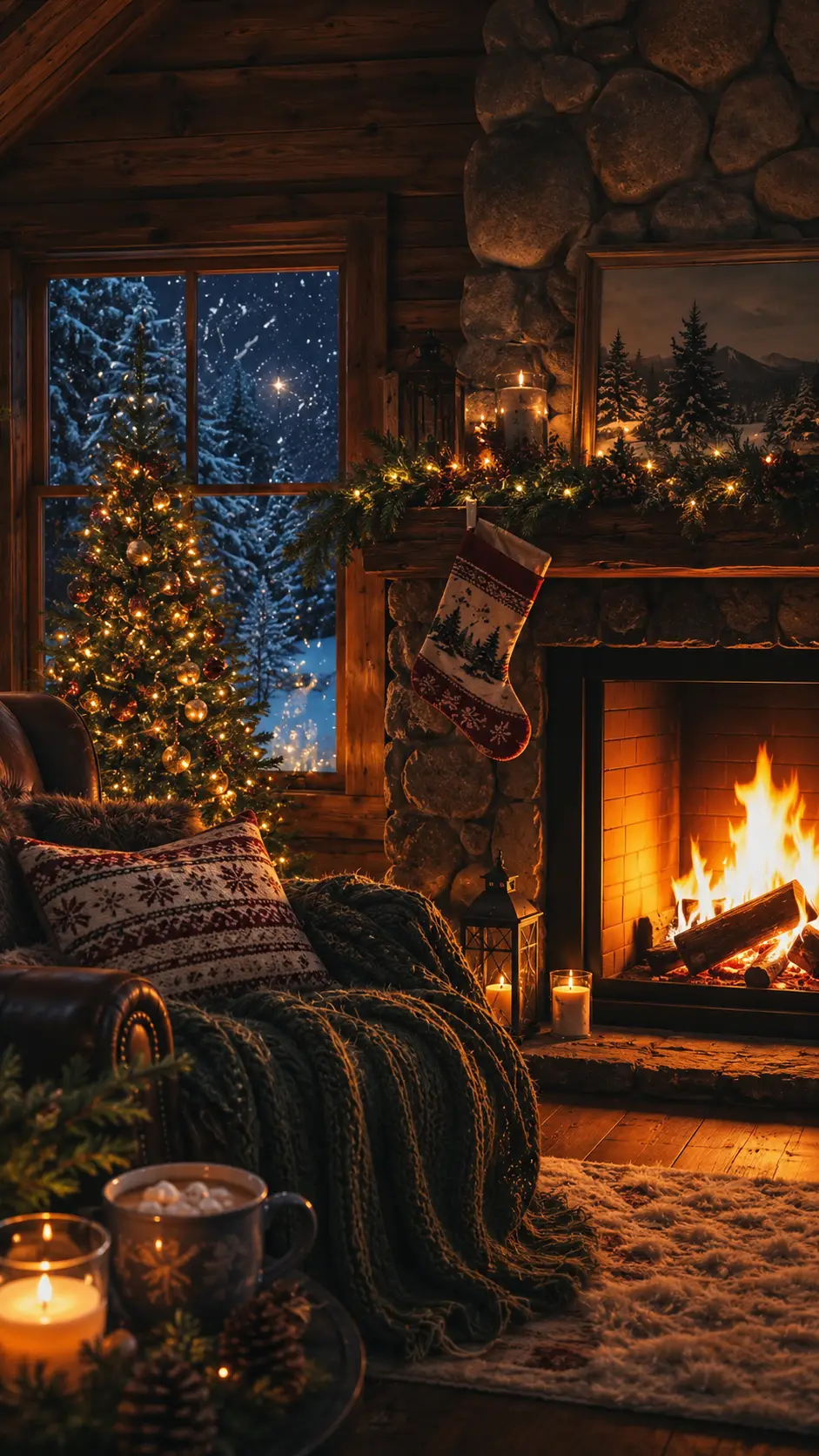 The Christmas Cabin scene